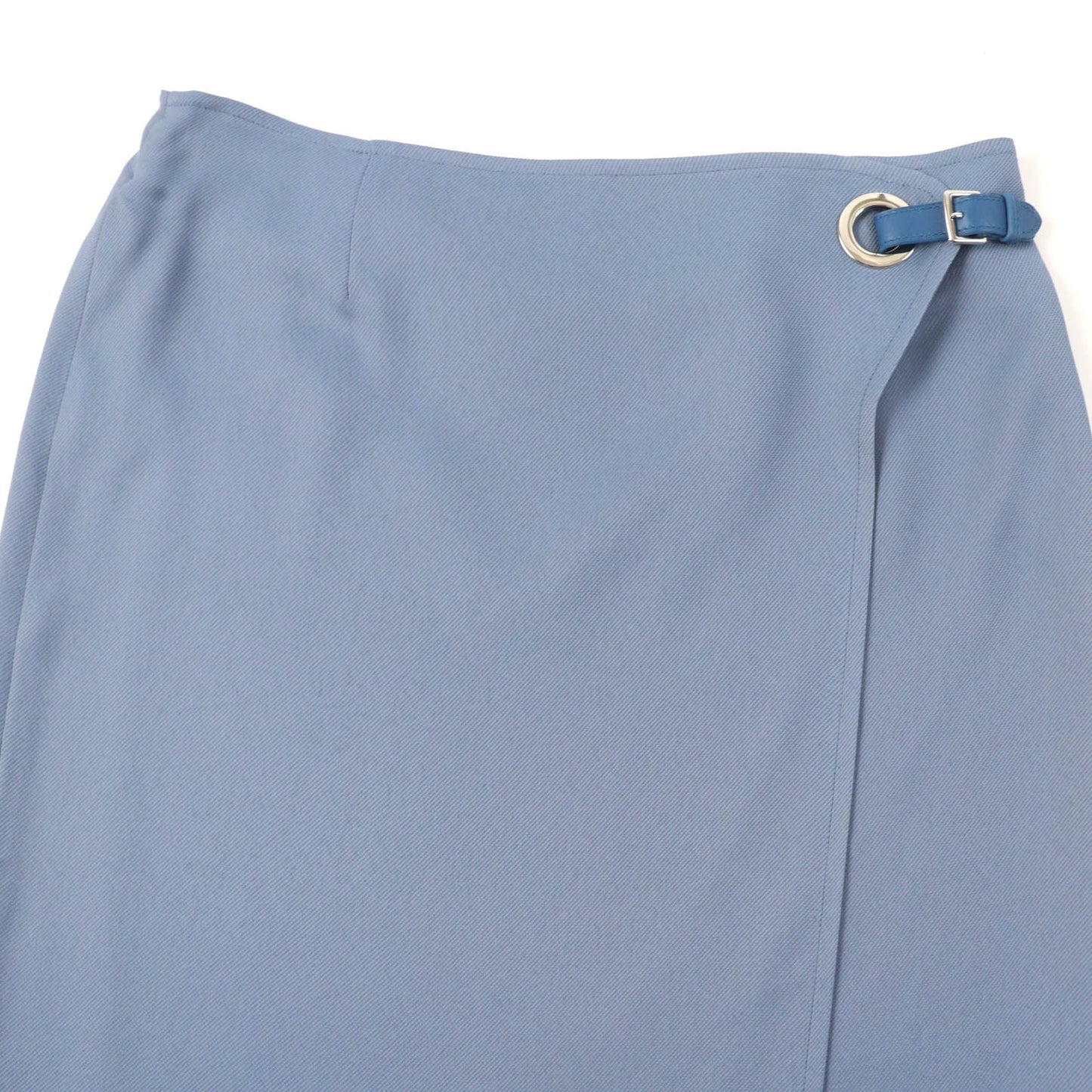 HERMES Wrap skirt Rayon Blue type 38