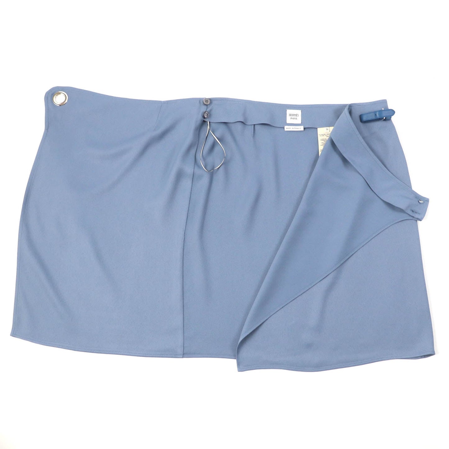 HERMES Wrap skirt Rayon Blue type 38