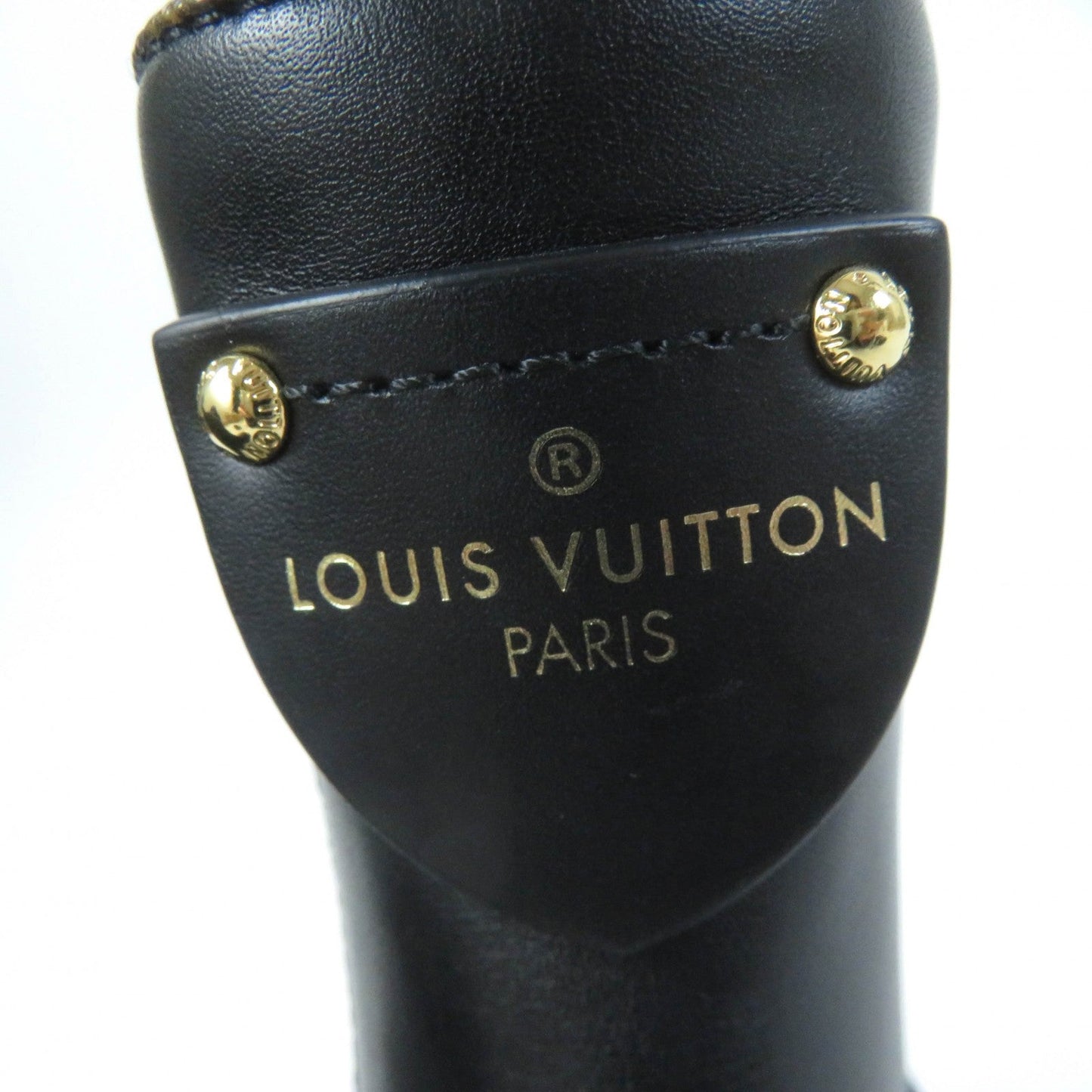 LOUIS VUITTON Ankle boots 1A8947 leather black LV Bobur Line 35.5