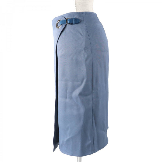 HERMES Wrap skirt 2E0315D8 Rayon Blue type 34
