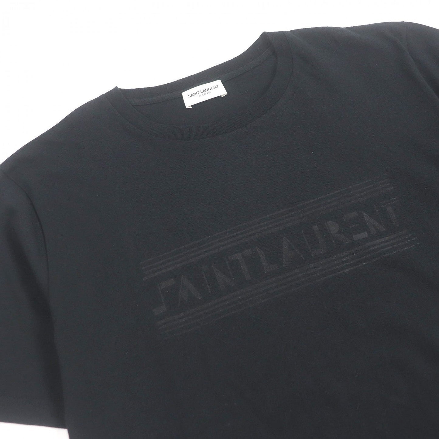 SAINT LAURENT PARIS Short sleeve T-shirt 631857 cotton black XS