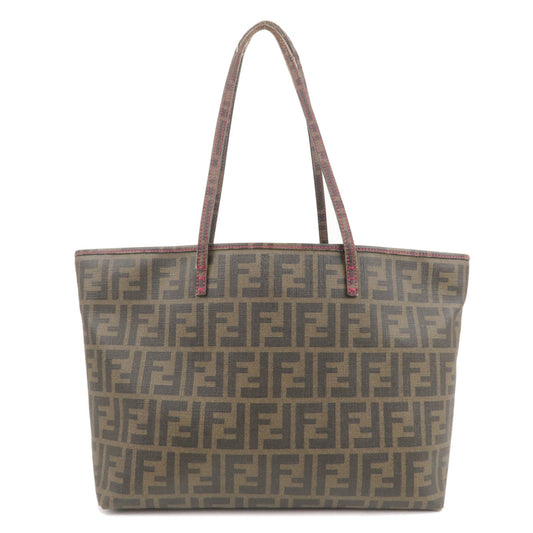 FENDI Zucca Logo Print PVC Leather Tote Bag Khaki 8BH198