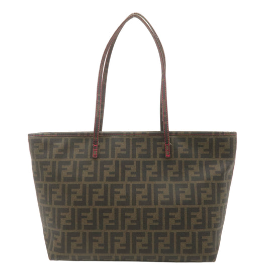 FENDI Zucca Logo Print PVC Tote Bag Khaki Black Pink 8BH198