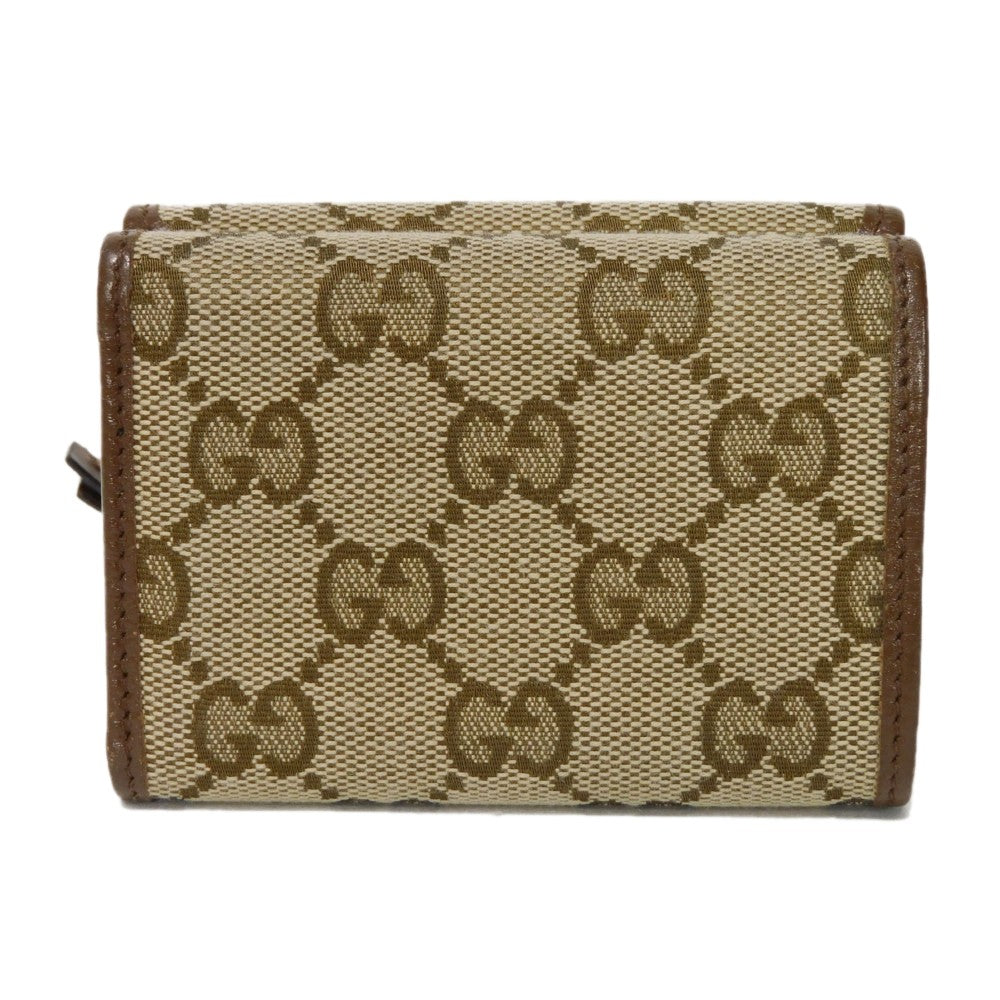 GUCCI Tri-fold wallet 681708 GY5SN 8563 GG canvas x calf leather beige The Hacker Project GG Canvas Balenciaga Neo Classic Compact Wallet unisex(Unisex)