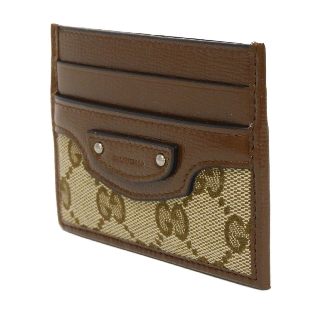 GUCCI Card Case 681709 GY5SN 8563 GG canvas x calf leather beige The Hacker Project GG Canvas Un d Balenciaga Neo Classic Card Holder unisex(Unisex)