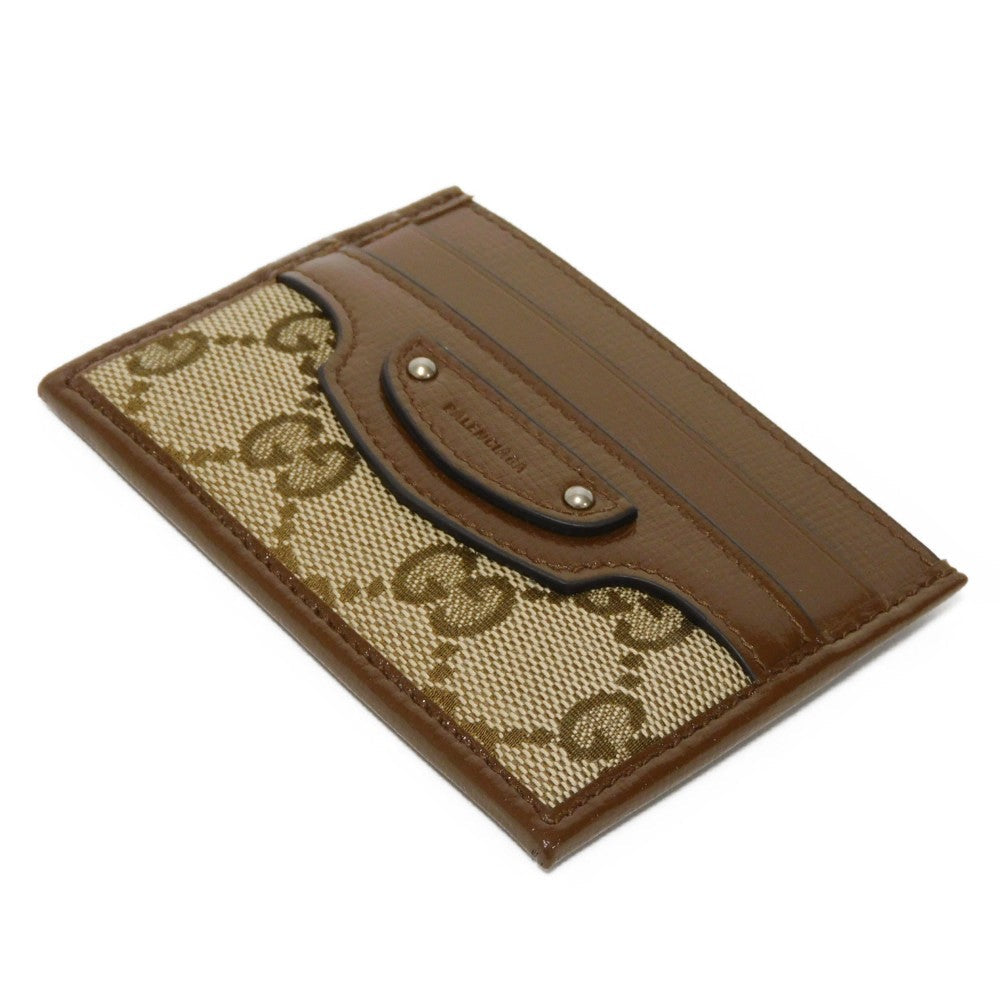GUCCI Card Case 681709 GY5SN 8563 GG canvas x calf leather beige The Hacker Project GG Canvas Un d Balenciaga Neo Classic Card Holder unisex(Unisex)