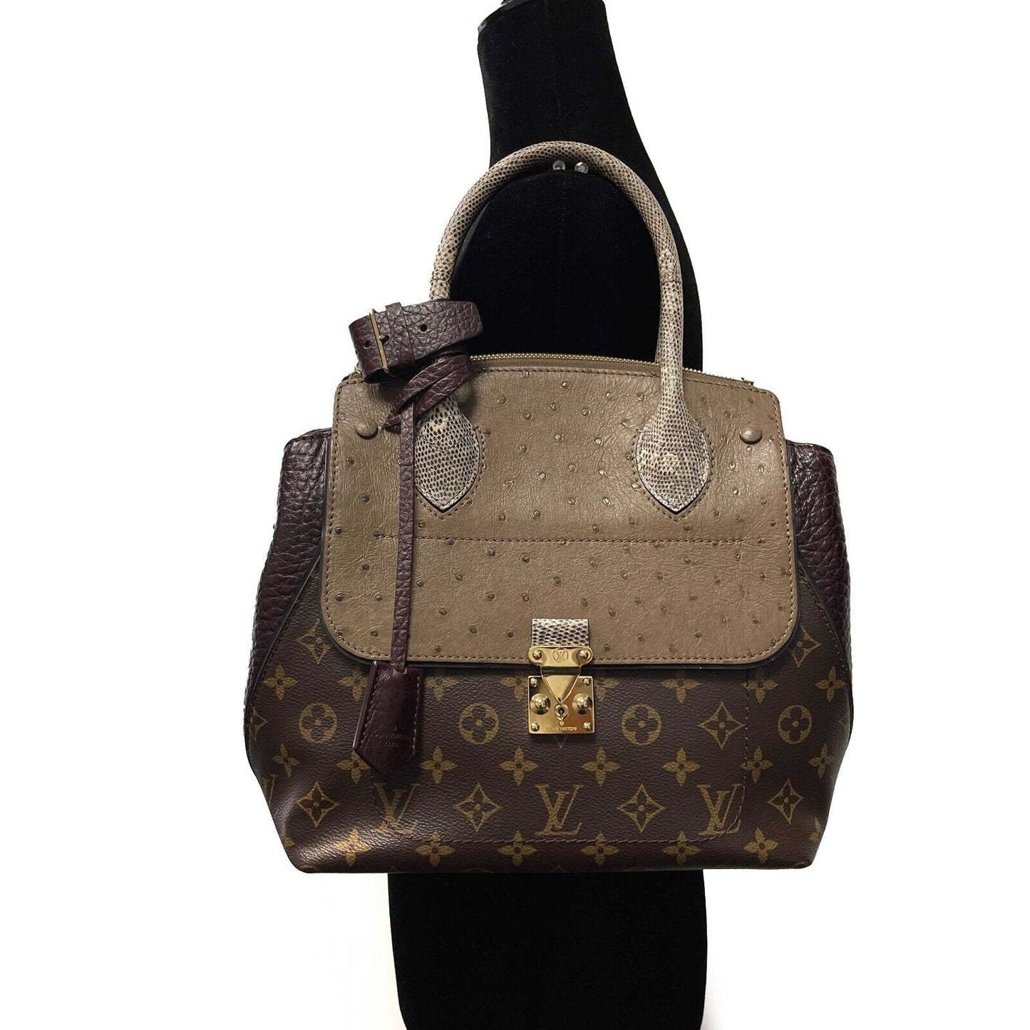 LOUIS VUITTON - Exotique Monogram Ostrich Python Majestueux - MM Bag
