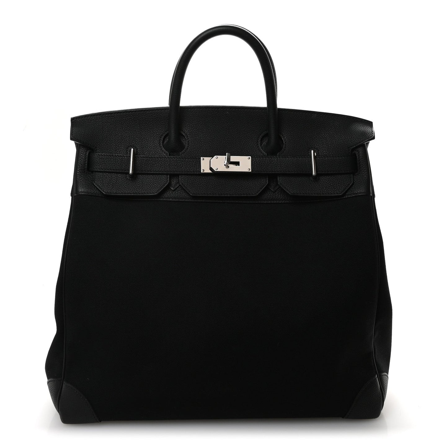 Hermes Togo Toile HAC Travel Birkin 40 Black
