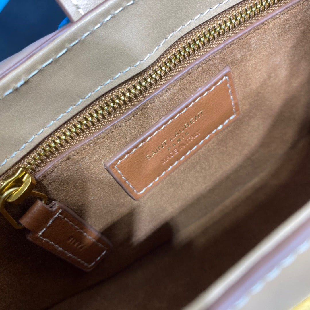 Top Quality Le Fermoir Hobo Bag Brown For Women 9.5in/24cm YSL 