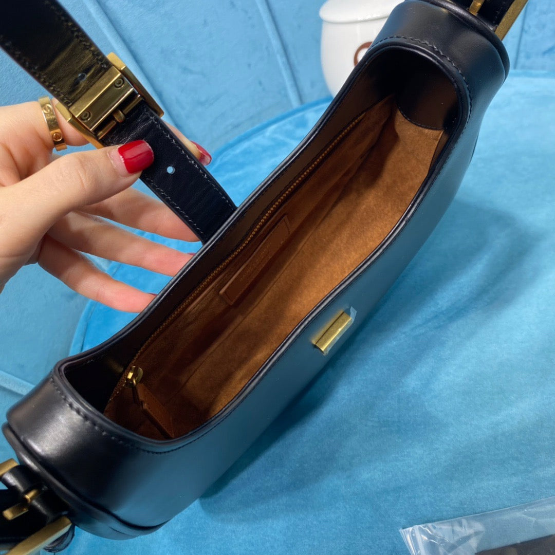 Top Quality Le Fermoir Hobo Bag Black For Women 9.5in/24cm YSL 672615 2ZA2W