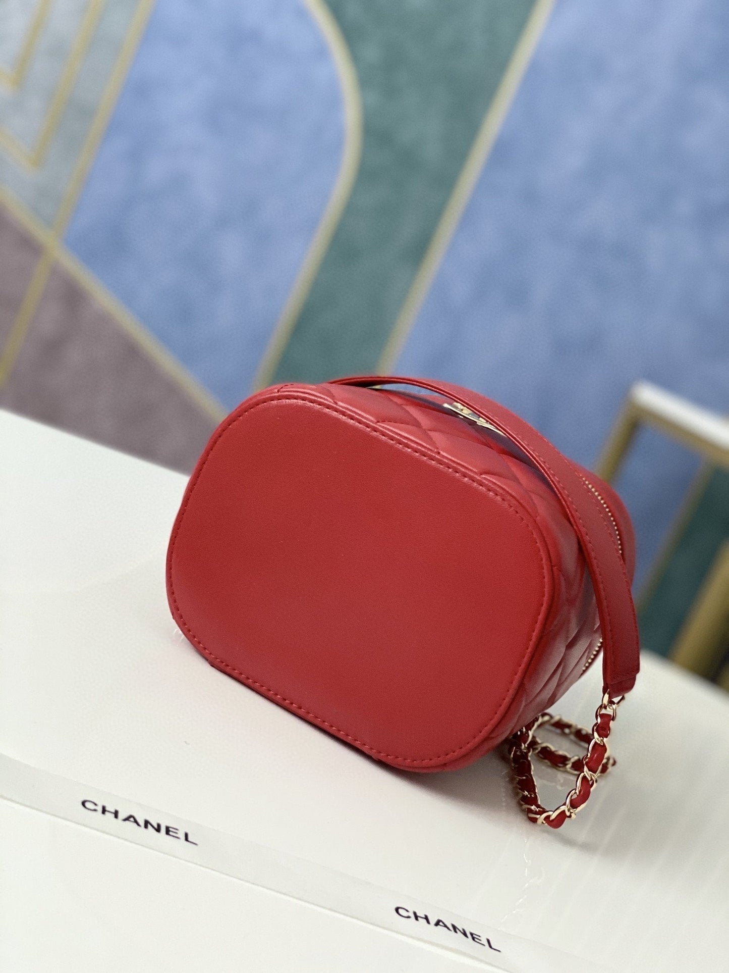 CHLVanity Case Gold Hardware Burgundy For Women Handbags, Shoulder Bags 9.4in/24cm 