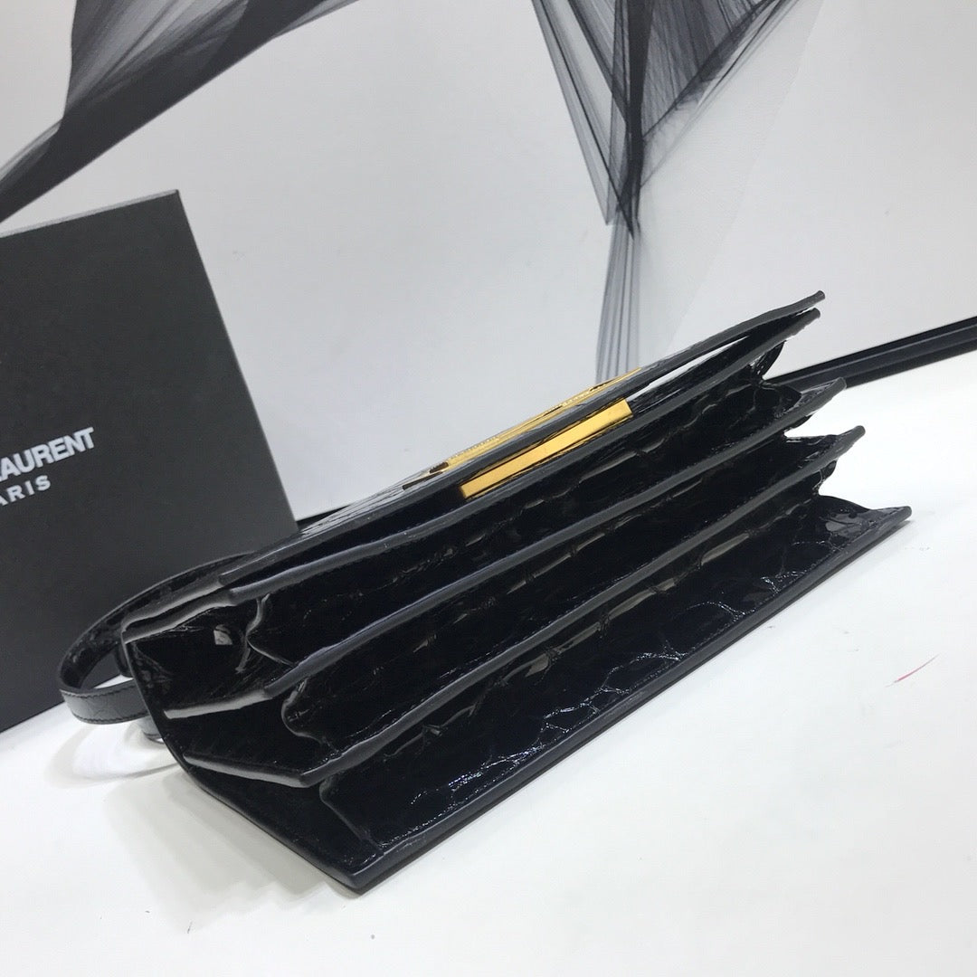 Top Quality Cassandra Small Crossbody Bag With Stone Print Black For Women 7.4in/19cm YSL