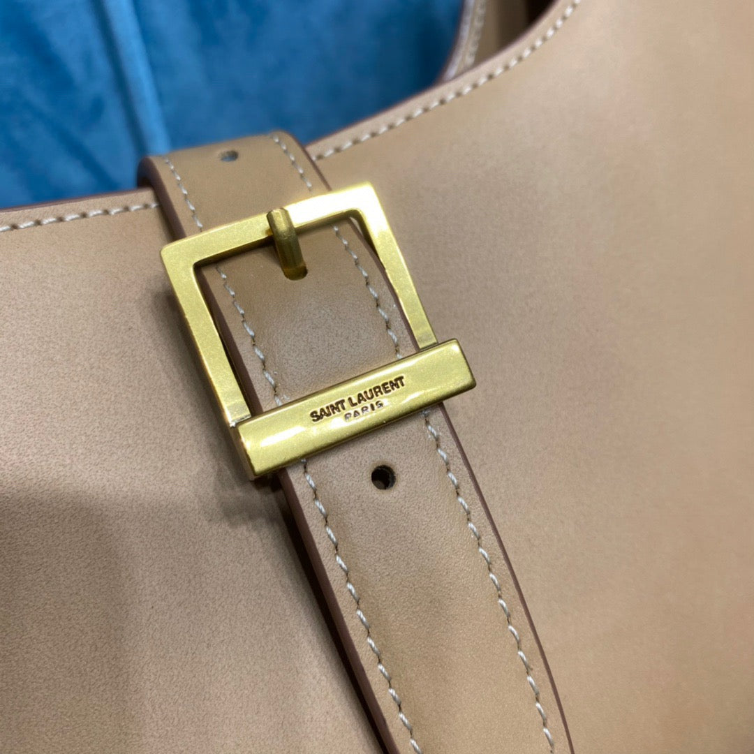 Top Quality Le Fermoir Hobo Bag Brown For Women 9.5in/24cm YSL 