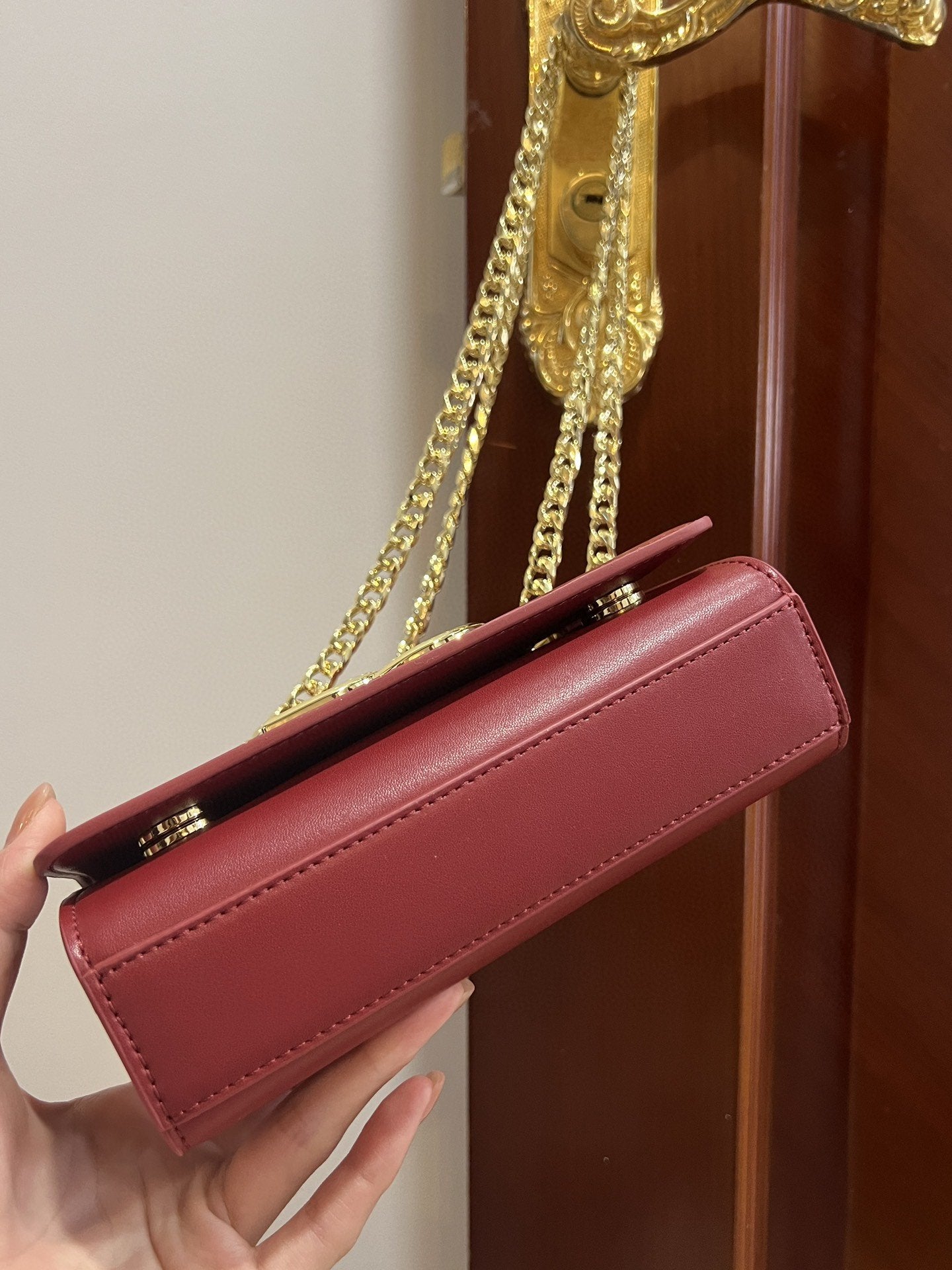 Top Quality Polished 3.5 Phone Bag Burgundy For Women 7.3in/19cm Top Quality