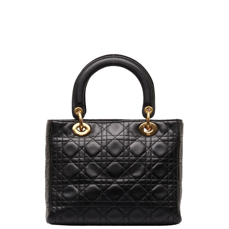 Dior Medium Cannage Leather Lady Dior Leather Handbag in Good condition