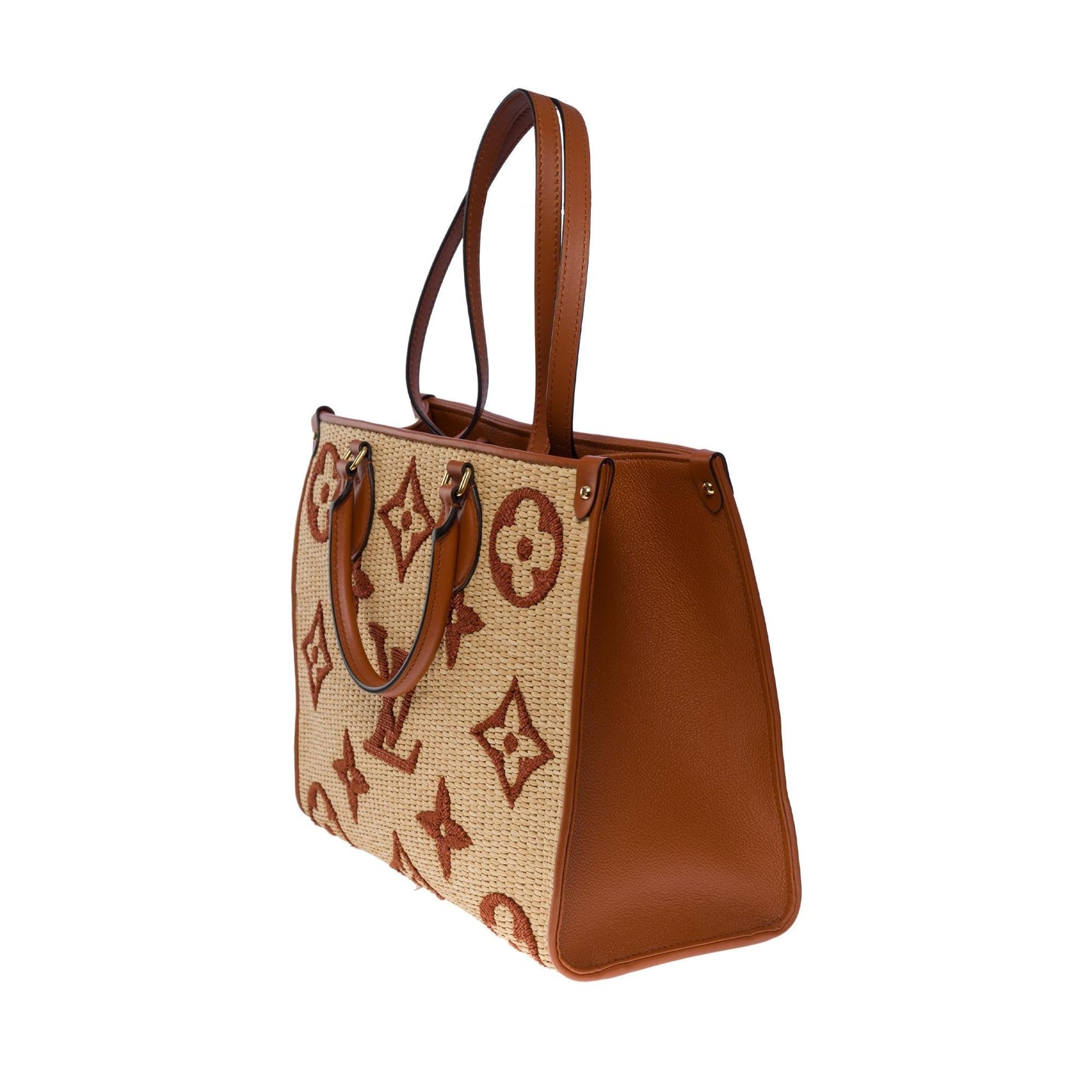 LOUIS VUITTON Amazing limited edition Raffia Onthego MM Tote shoulder bag, GHW