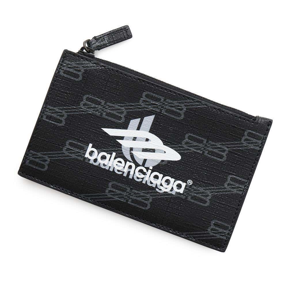 BALENCIAGA Logo Fragment Case Black640535 PVC Coated Canvas