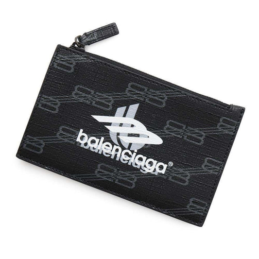 BALENCIAGA Logo Fragment Case Black640535 PVC Coated Canvas