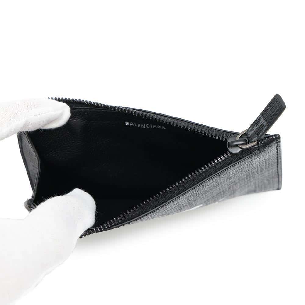 BALENCIAGA Logo Fragment Case Black640535 PVC Coated Canvas