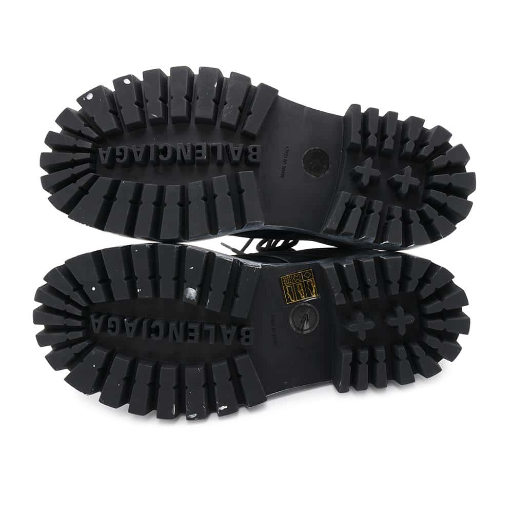 BALENCIAGA Painted Effect Strike Boots Black/White670632 Nylon Size 36