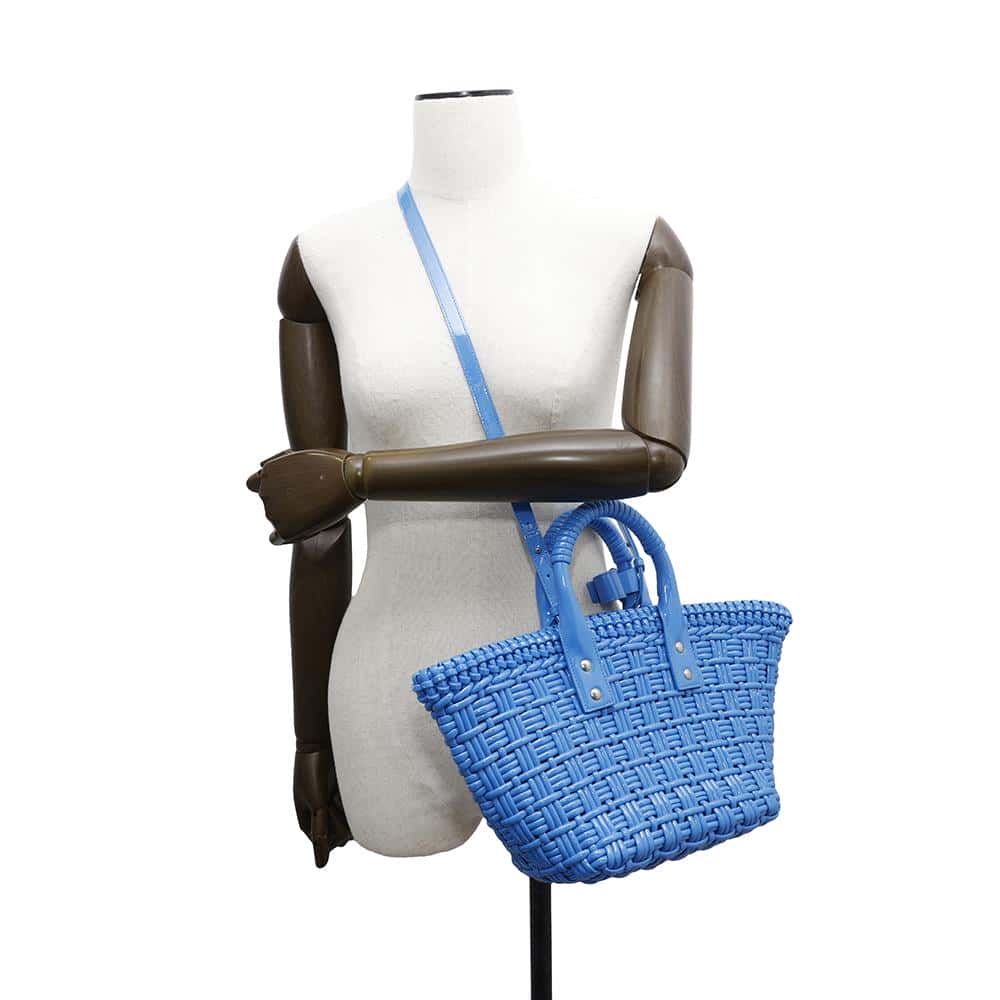 BALENCIAGA Bistro 2WAYBag Blue671342 Patent Leather Size XS