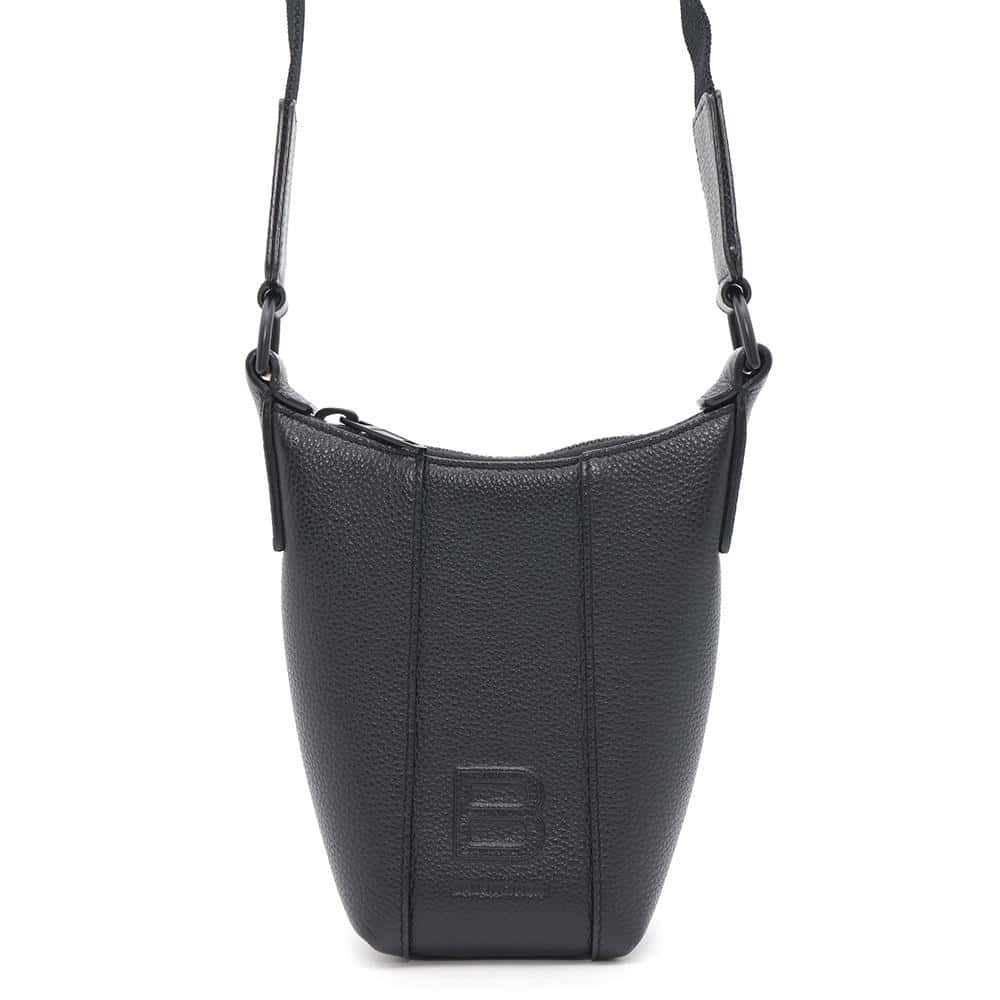 BALENCIAGA Hourglass Shoulder Black644722 Leather
