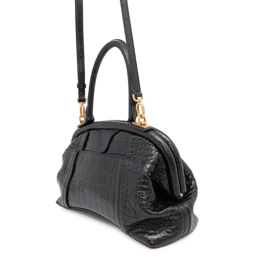 BALENCIAGA Frame bag Black673116 Embossed Leather