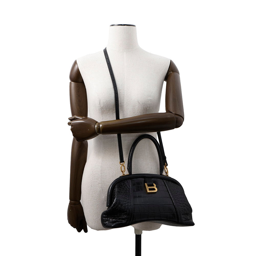 BALENCIAGA Frame bag Black673116 Embossed Leather