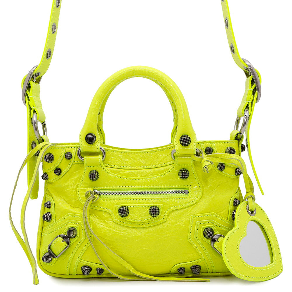 BALENCIAGA neo cagoule Neon Yellow751523 Arena Lambskin Size S