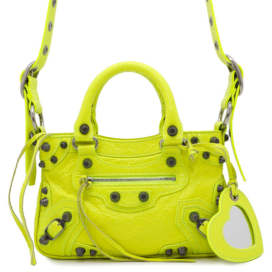 BALENCIAGA neo cagoule Neon Yellow751523 Arena Lambskin Size S