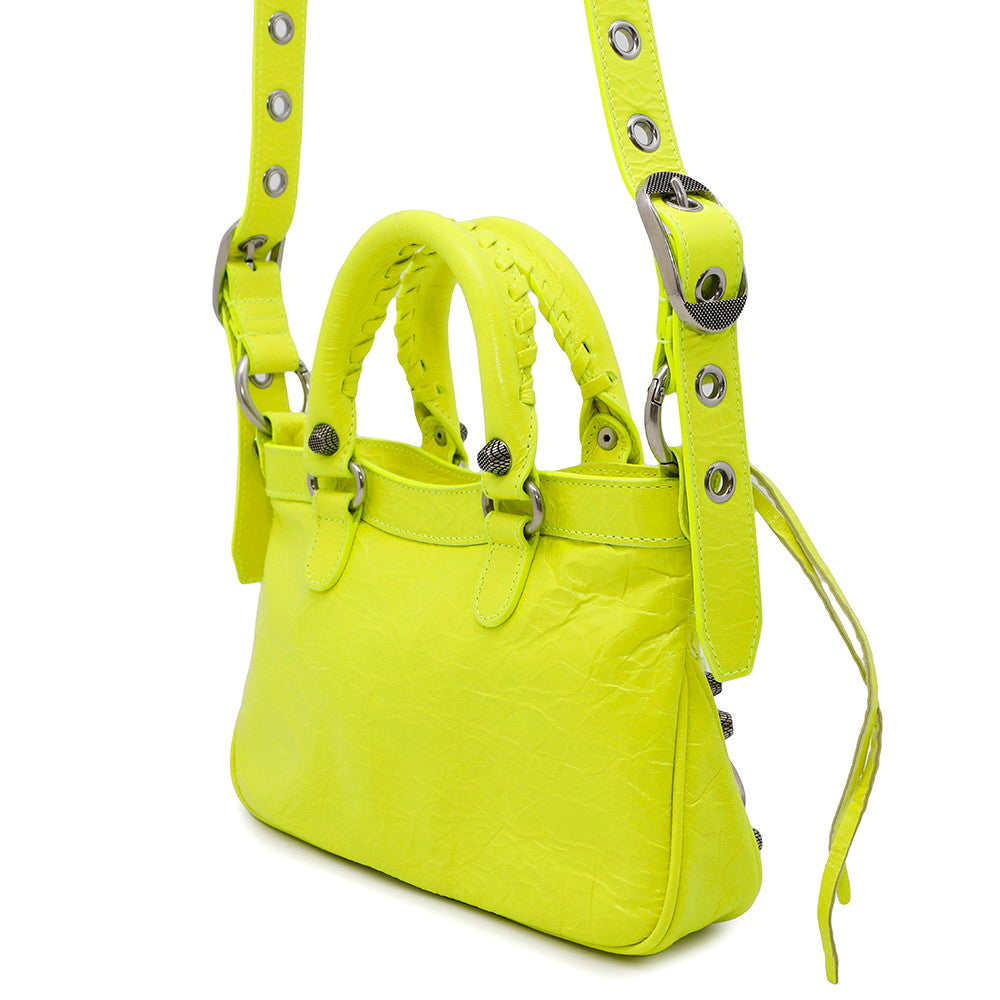 BALENCIAGA neo cagoule Neon Yellow751523 Arena Lambskin Size S