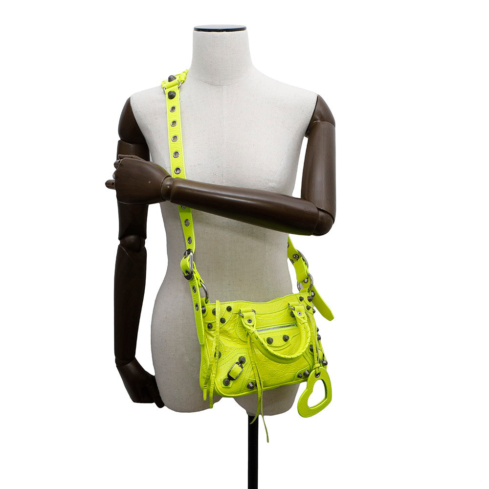 BALENCIAGA neo cagoule Neon Yellow751523 Arena Lambskin Size S