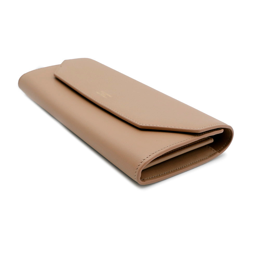 BALENCIAGA ENVELOPE Slim Continental Leather Long Wallet Beige736732 Smooth Calf Leather