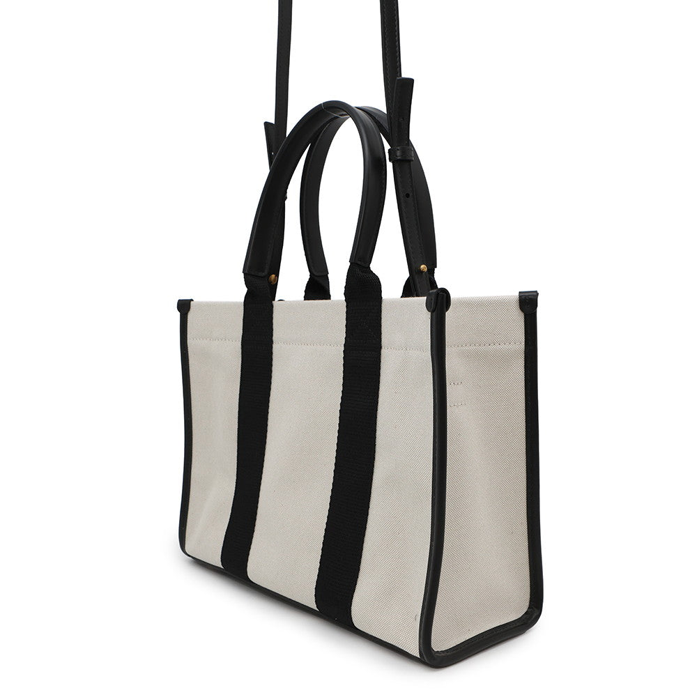 BALENCIAGA Hardware 2WAY Shoulder Bag Natural/Black671402 Canvas Size Small