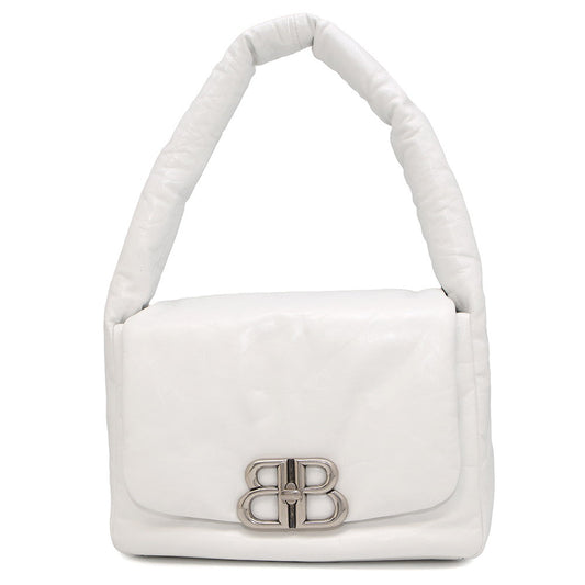 BALENCIAGA Monaco Sling Bag One Belt White787896 Leather Size Small