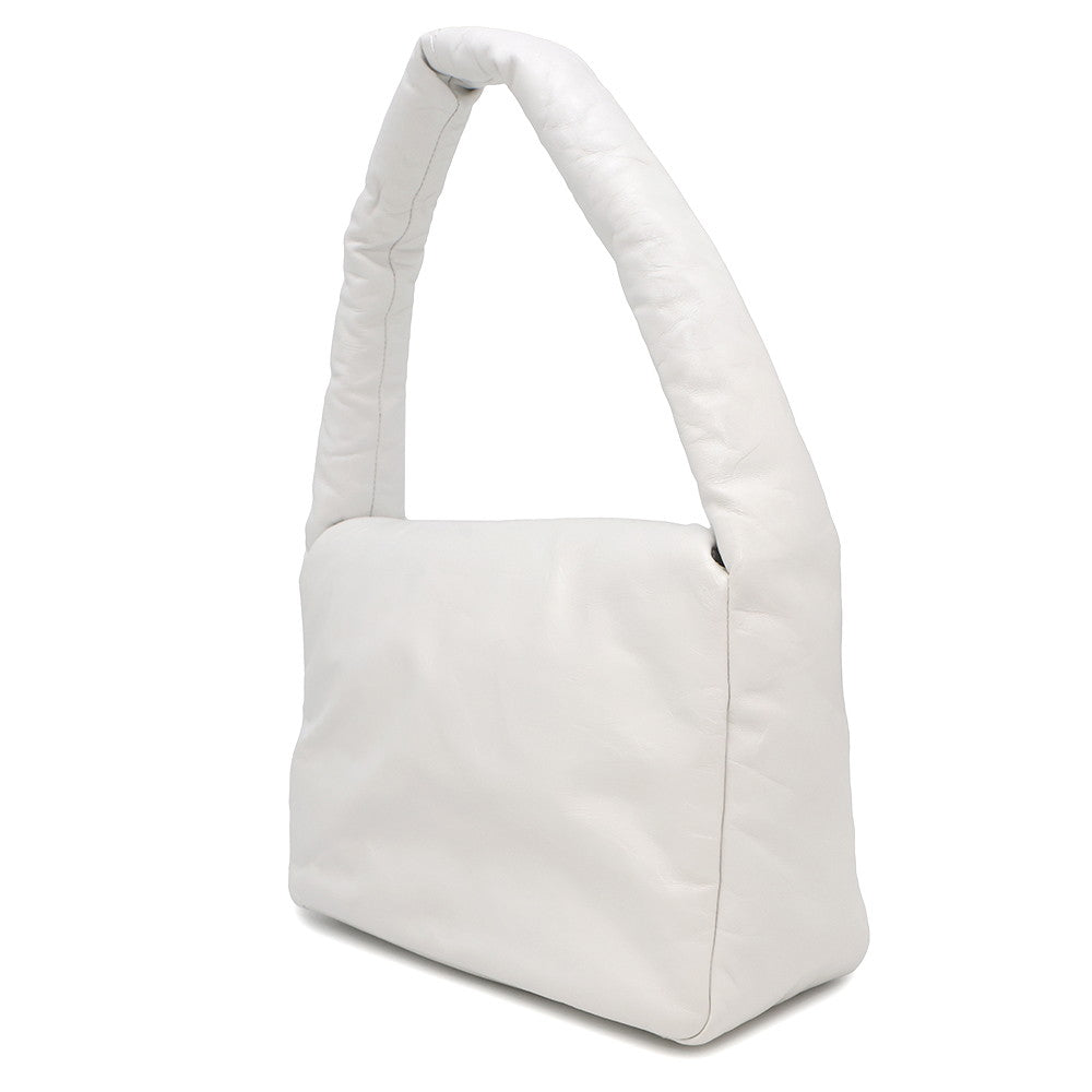 BALENCIAGA Monaco Sling Bag One Belt White787896 Leather Size Small