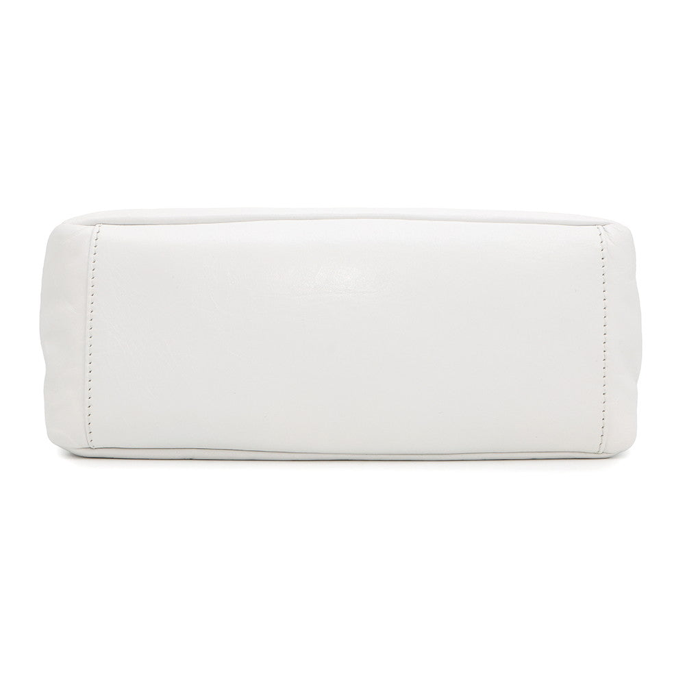 BALENCIAGA Monaco Sling Bag One Belt White787896 Leather Size Small