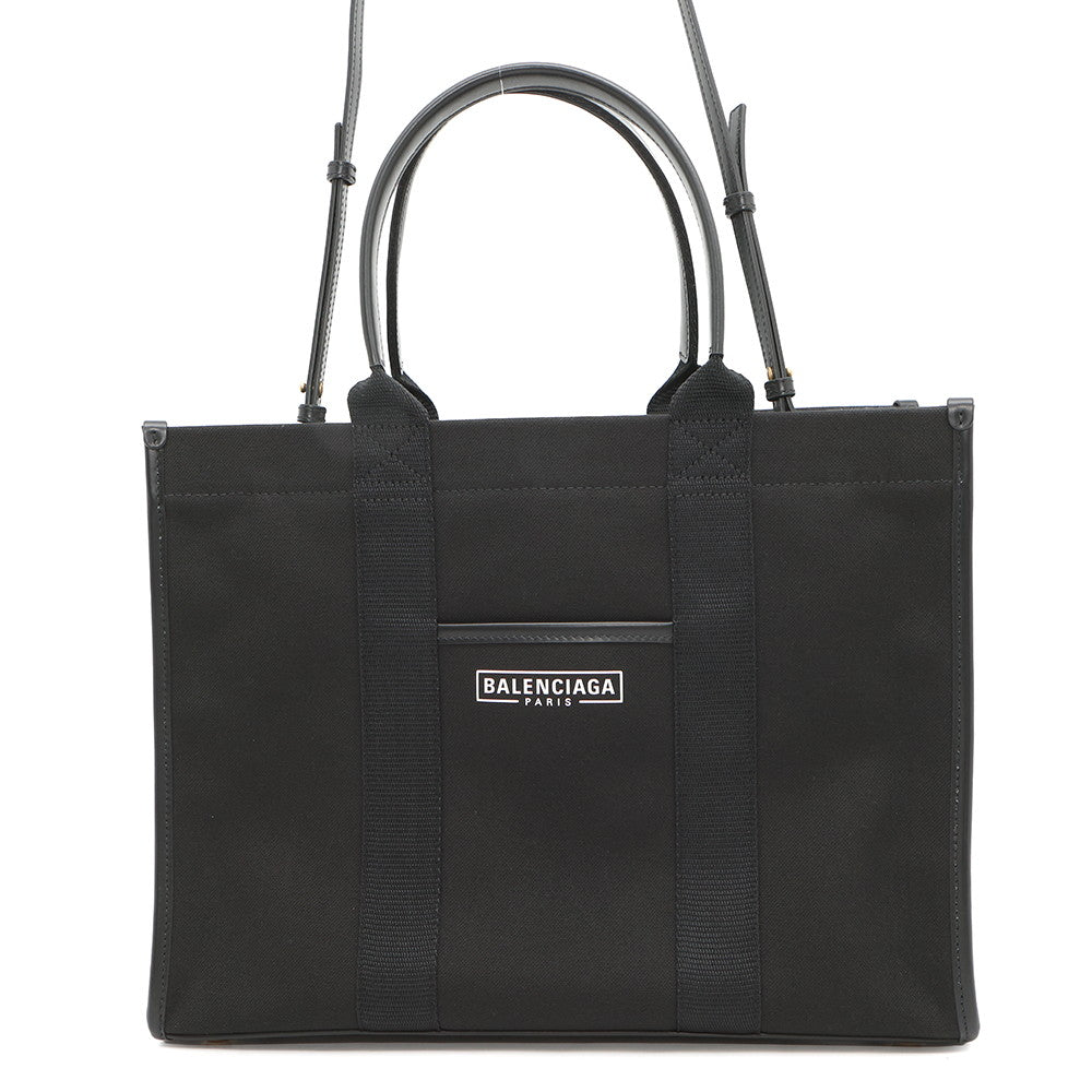 BALENCIAGA Hardware 2WAY Shoulder Bag Black671400 Canvas Leather