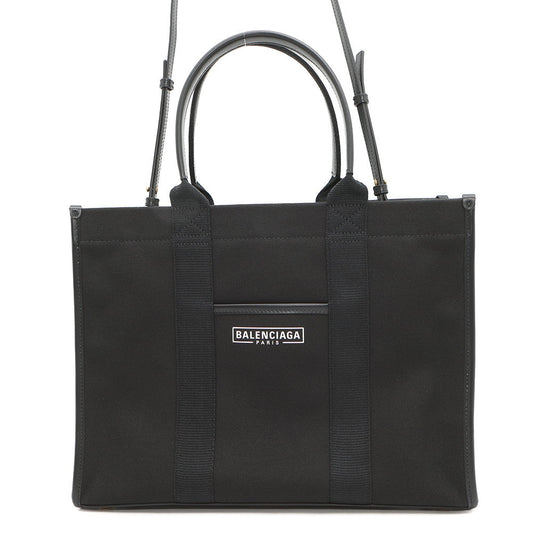 BALENCIAGA Hardware 2WAY Shoulder Bag Black671400 Canvas Leather