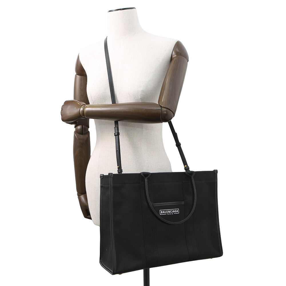 BALENCIAGA Hardware 2WAY Shoulder Bag Black671400 Canvas Leather