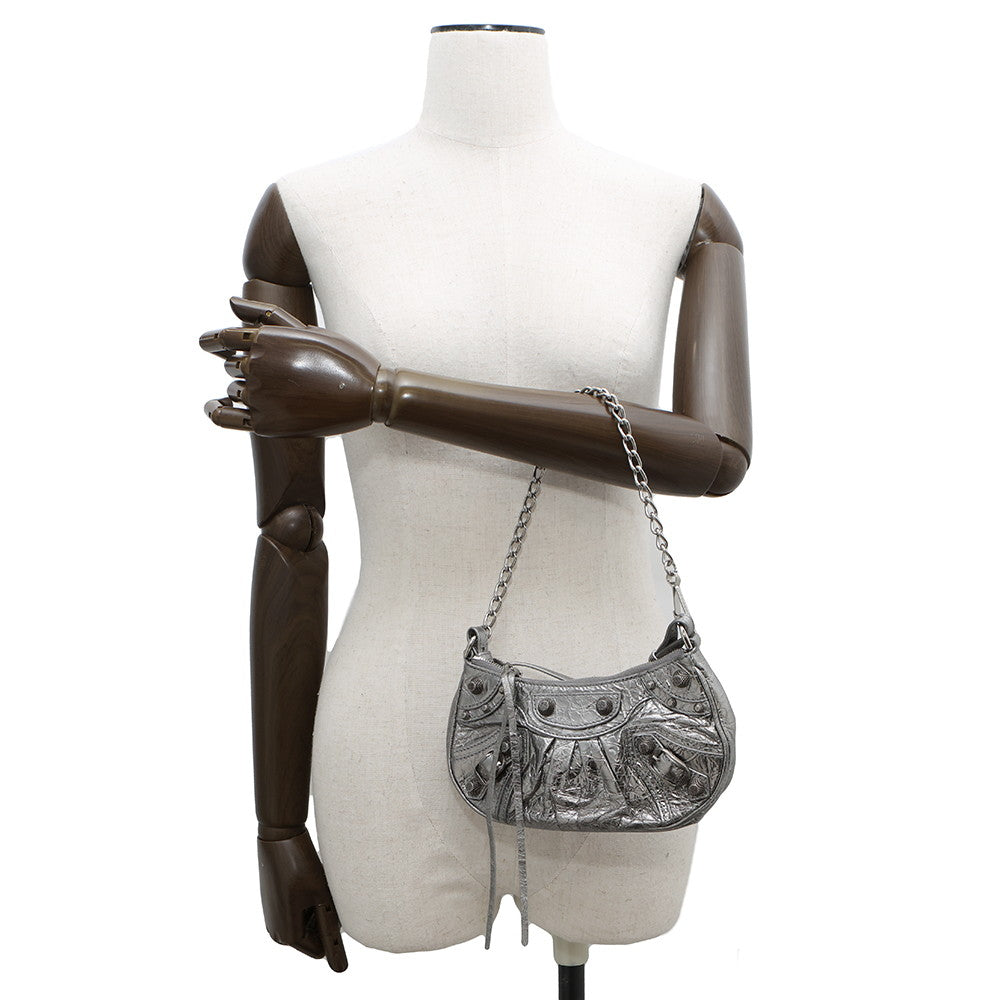 BALENCIAGA luka goal Silver695814 Leather Size Mini