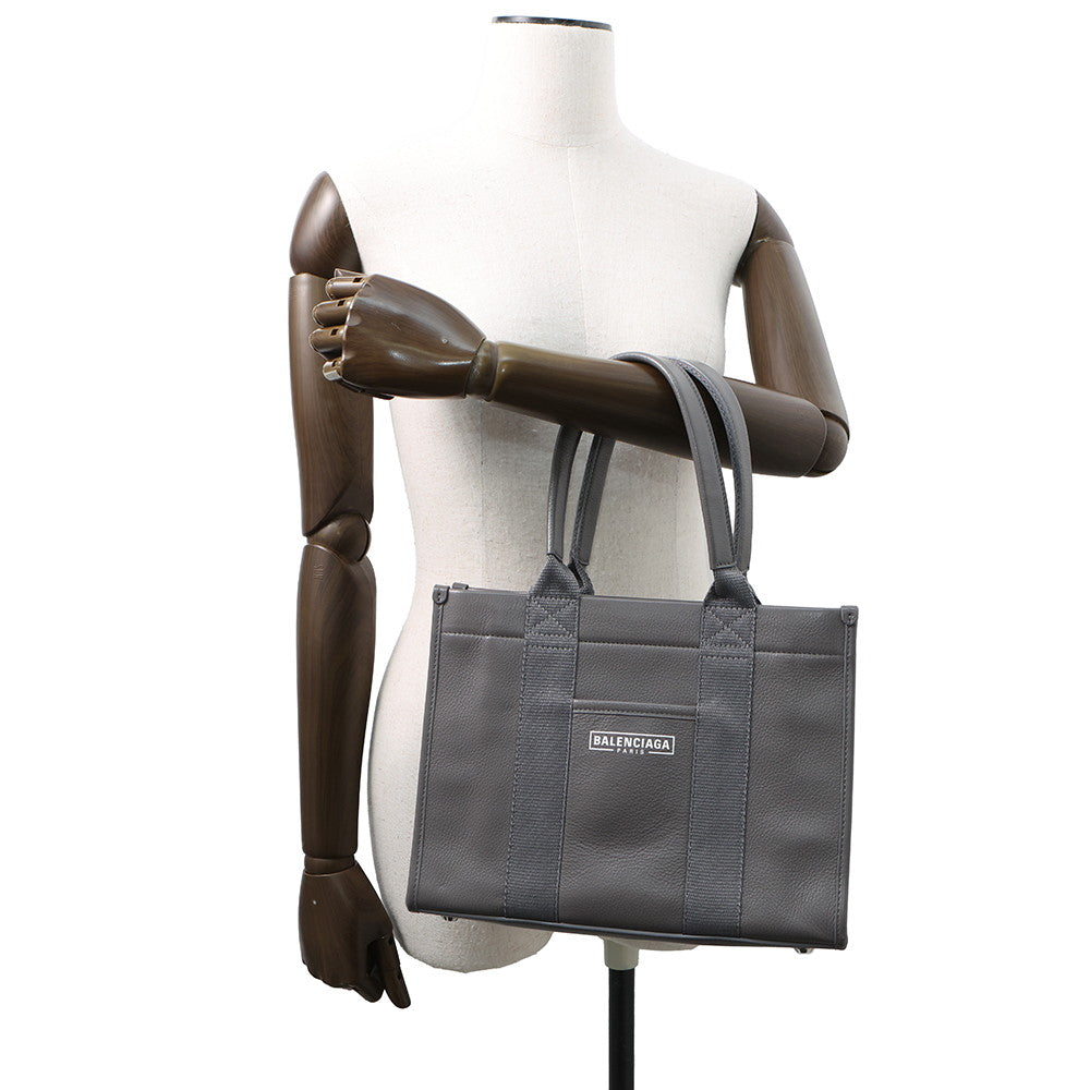 BALENCIAGA Hardware 2way Tote Gray671402 Leather Size Small