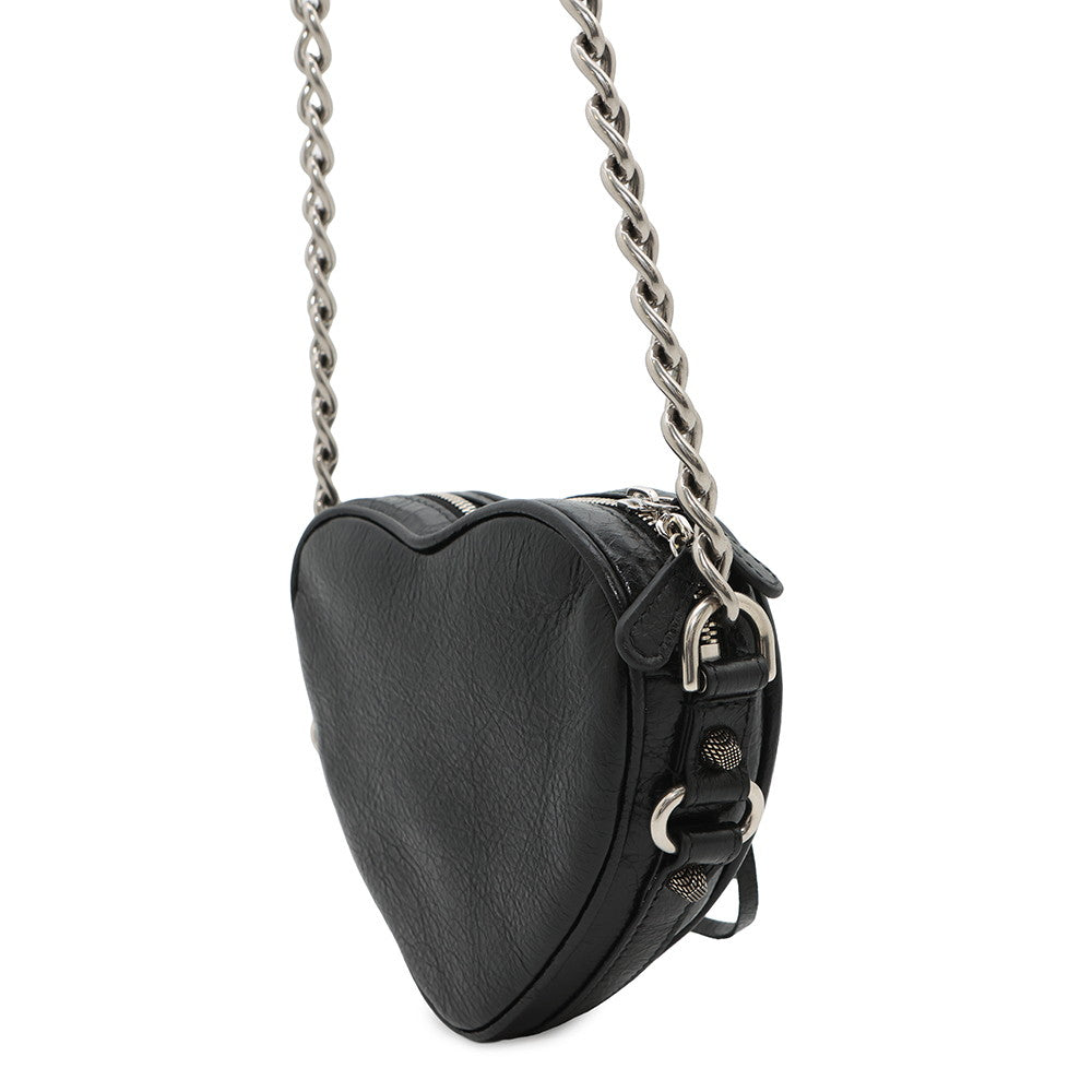 BALENCIAGA Luca Goal Heart ChainShoulder Black722781 Lambskin