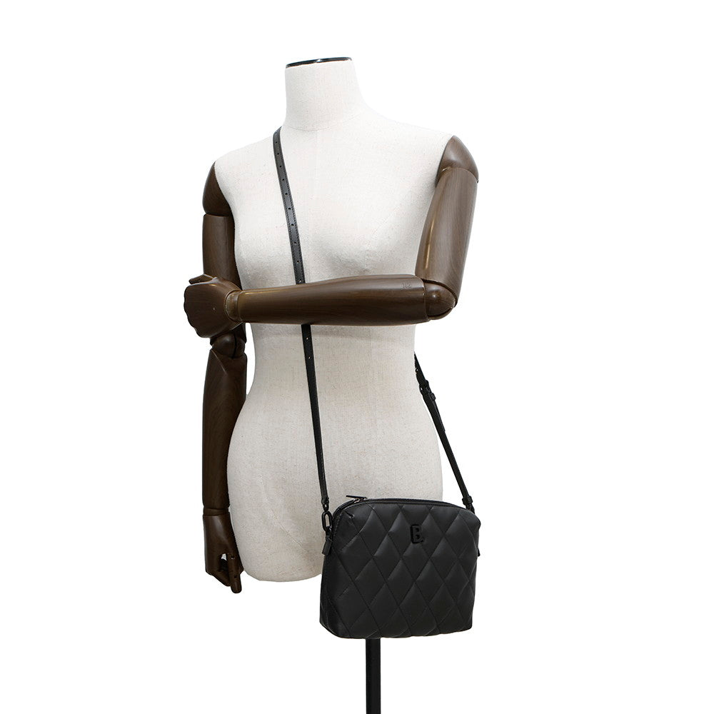 BALENCIAGA B logo camera bag Black600325 Leather