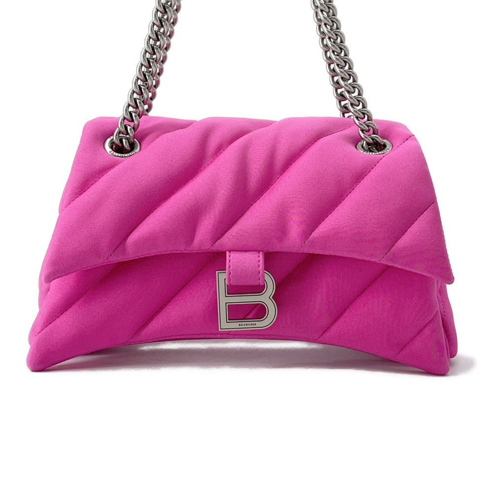 BALENCIAGA Crush 2way Quilted Bag Pink782088 Nylon Size S
