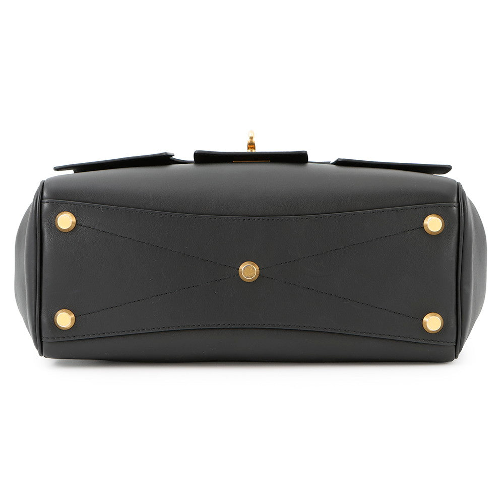 BALENCIAGA Bel Air Carryall Black812545 Smooth Calf Leather Size Small