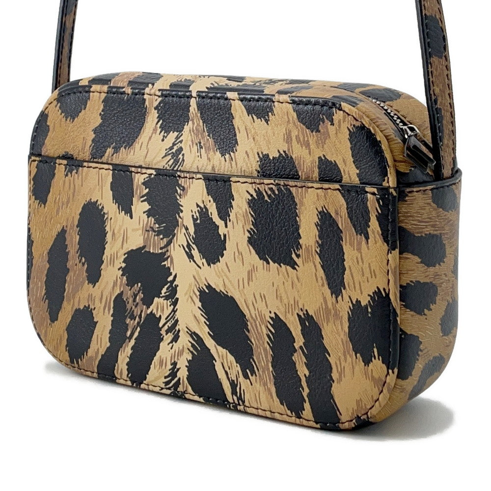 BALENCIAGA Everyday Camera Bag Leopard Pattern Beige/Black552372 Leather Size XS