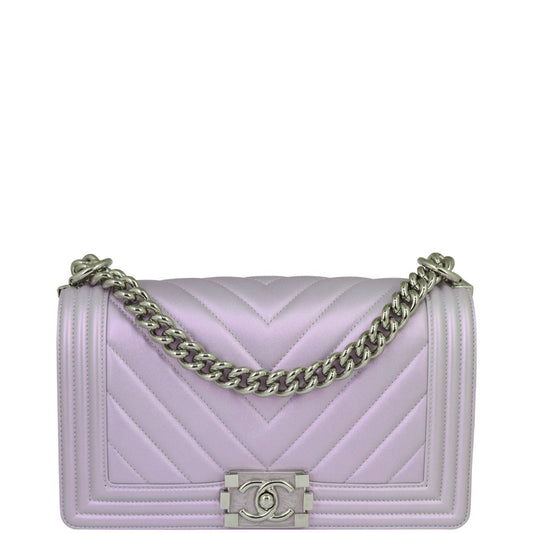 Chanel Boy Chevron Old Medium | Metallic