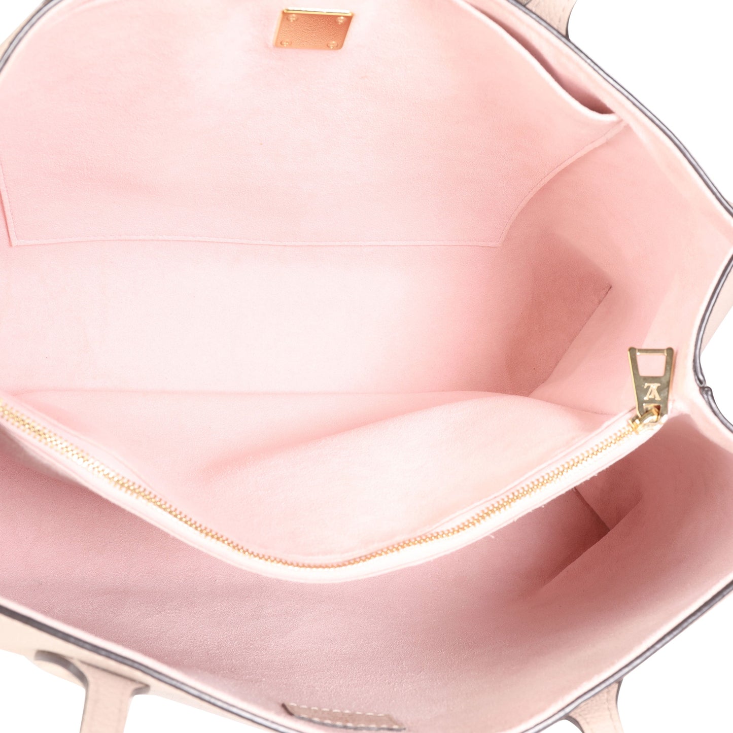 LOUIS VUITTON Greige Grained Calf Leather Lockme Shopper