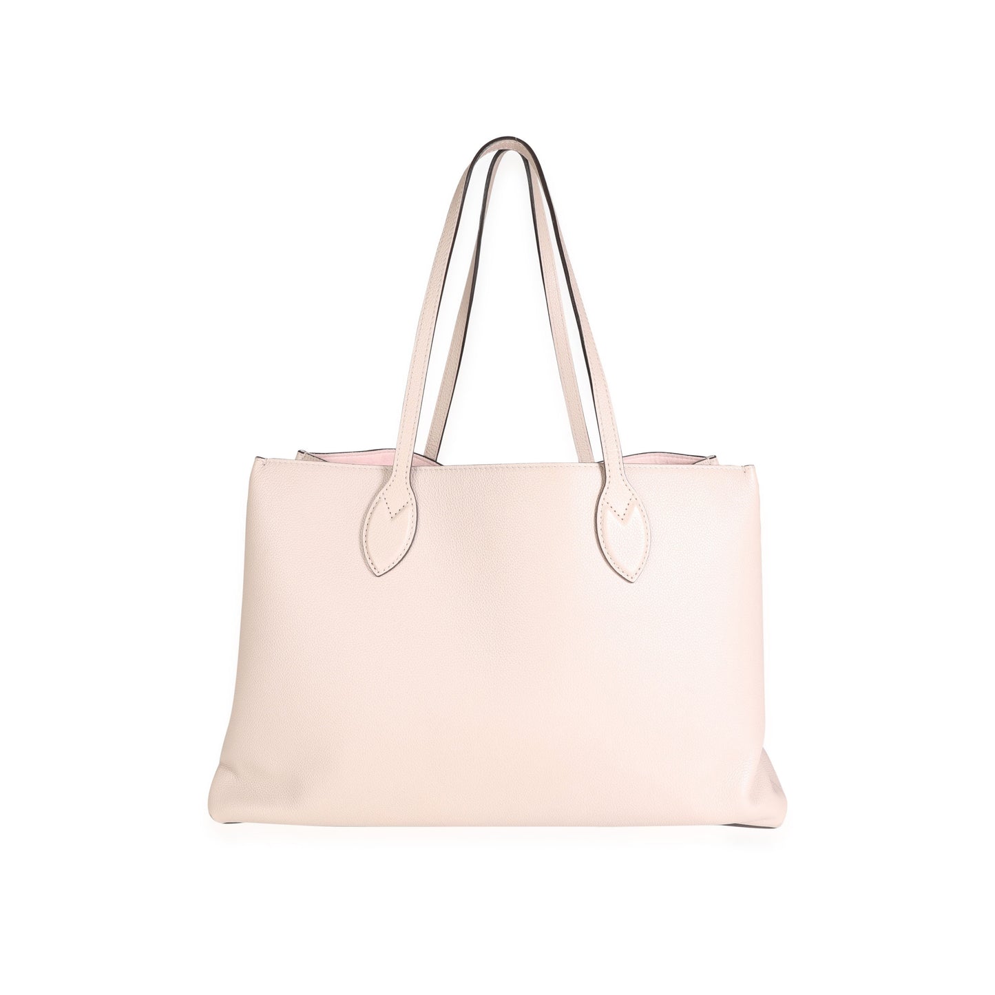 LOUIS VUITTON Greige Grained Calf Leather Lockme Shopper